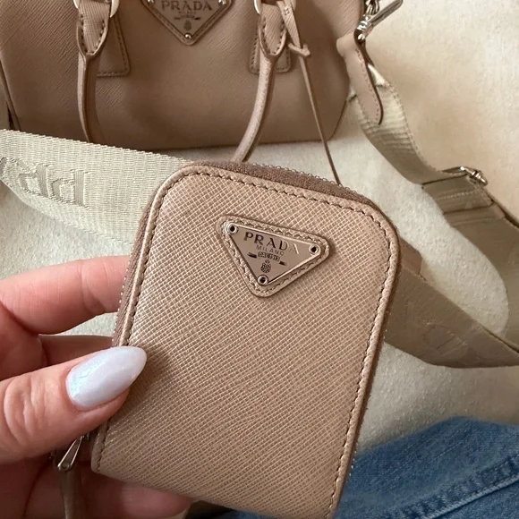 RARE Prada Saffiano leather top-handle bag cameo beige - Picture 9 of 13